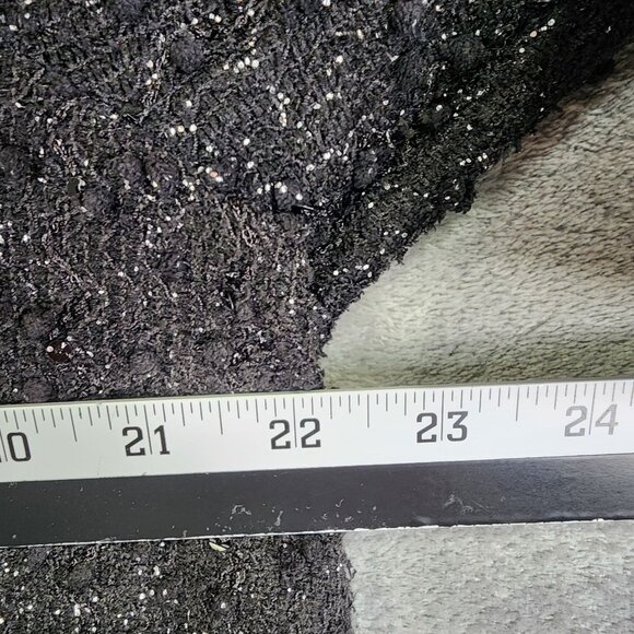 Womens JM Collection Textured Black Sequin Jacket Button Down 3/4 Sleeve XL - Picture 9 of 11